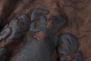 Sp5der Brown Distressed Star Logo Sweatshirt3