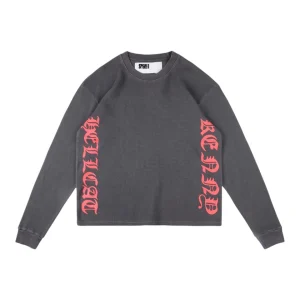 Sp5der Grey Red Spider Web Graphic Shirt Front view