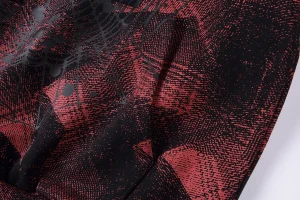 Sp5der Red Plaid Star Web Graphic Hoodie2