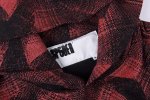 Sp5der Red Plaid Star Web Graphic Hoodie5