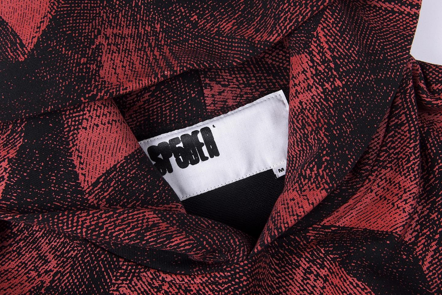 Sp5der Red Plaid Star Web Graphic Hoodie5