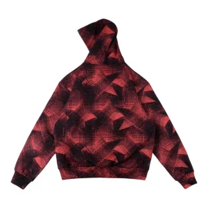Sp5der Red Plaid Star Web Graphic Hoodie Back view
