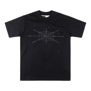 Sp5der Rhinestone Web Logo T-Shirt Front view