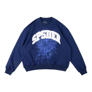 Sp5der Royal Blue White Arc Logo Web Sweatshirt Front view