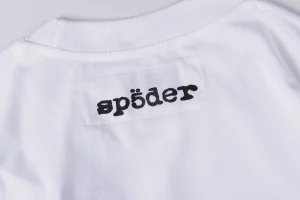 Sp5der White Distressed Arc Logo Graphic T-Shirt1