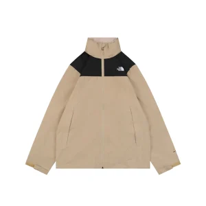 The North Face Retro Hidden Hood Windbreaker Jacket Brown Front view