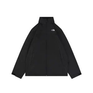 The North Face Retro Hidden Hood Windbreaker Jacket Black Front view