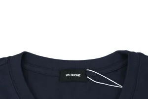 We11done Cross Chain Logo Graphic T-Shirt Navy Collar