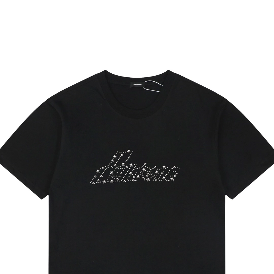 We11done Cross Chain Logo Graphic T-Shirt Black