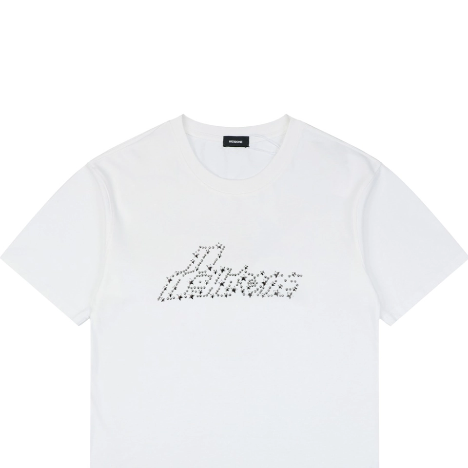 We11done Cross Chain Logo Graphic T-Shirt White