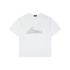 We11done Cross Chain Logo Graphic T-Shirt White Front view