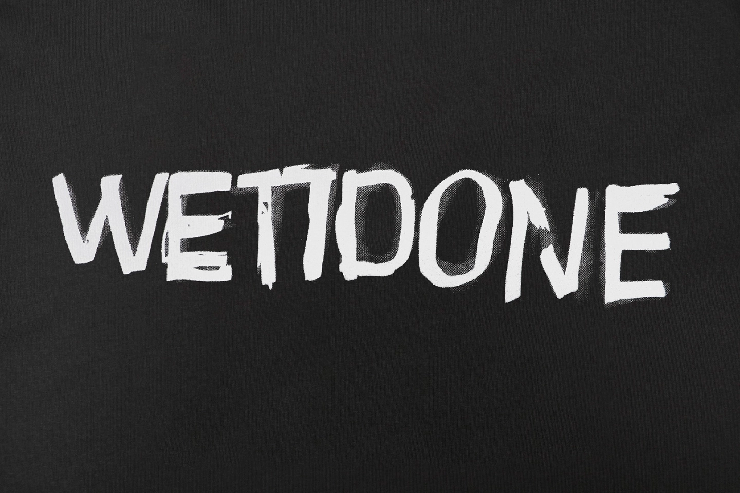 We11done Graffiti Brush Logo Print T-Shirt Black Front Brand Print