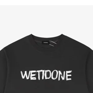 We11done Graffiti Brush Logo Print T-Shirt