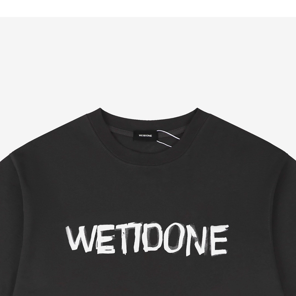 We11done Graffiti Brush Logo Print T-Shirt