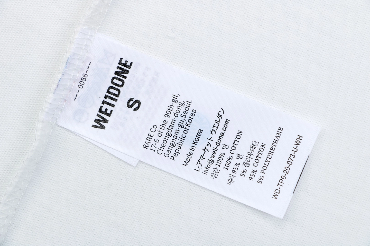 We11done Graffiti Brush Logo Print T-Shirt White Wash label