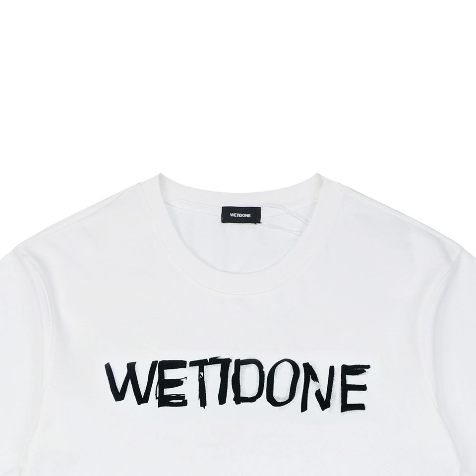 We11done Graffiti Brush Logo Print T-Shirt White