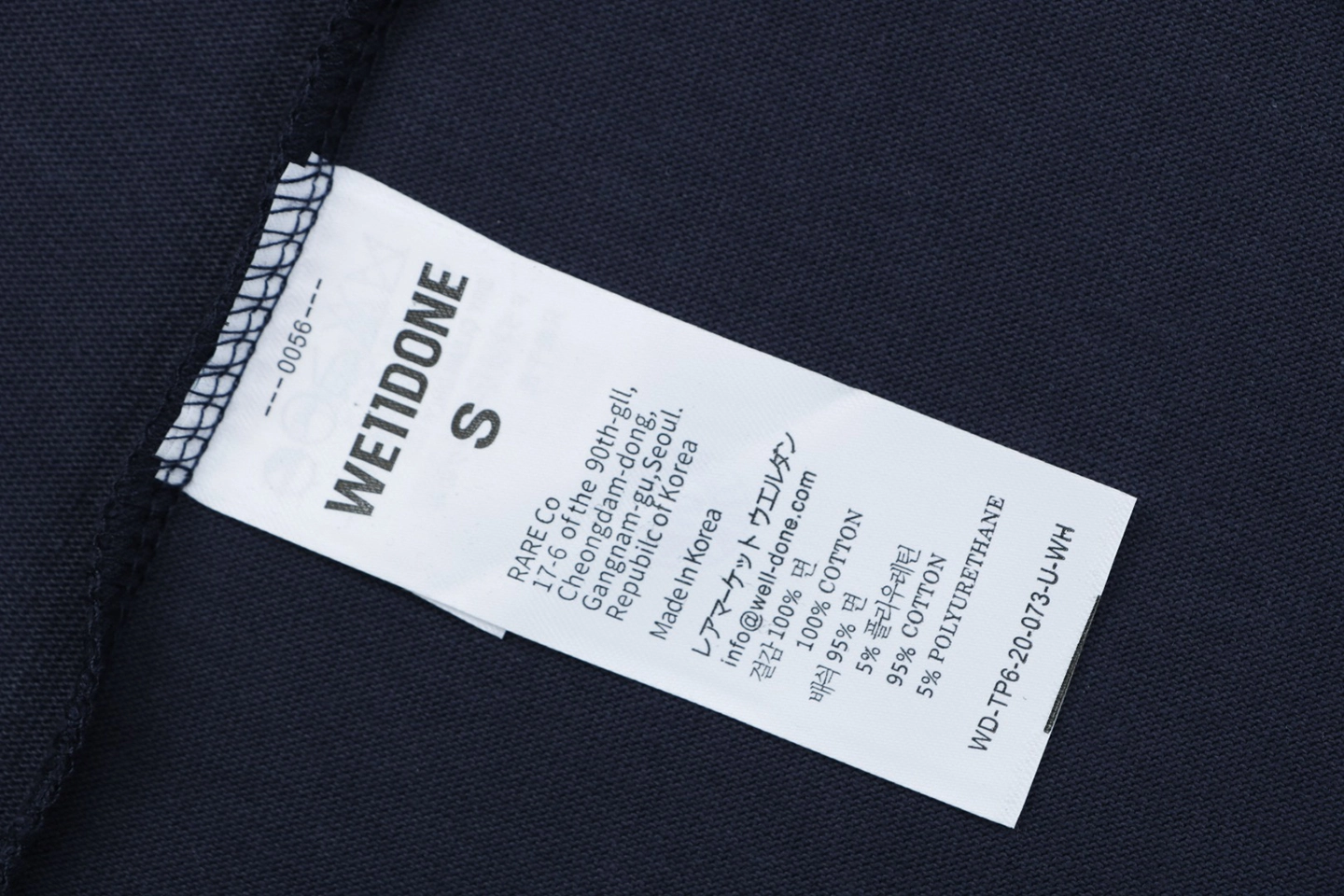 We11done Rainbow Graffiti Bunny Graphic T-Shirt Navy Wash label