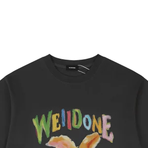 We11done Rainbow Graffiti Bunny Graphic T-Shirt Grey