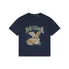 We11done Rainbow Graffiti Bunny Graphic T-Shirt (Navy/Black)