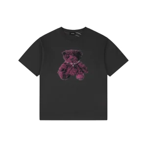 We11done Teddy Bear Graphic T-Shirt Grey Front view
