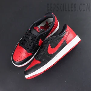 Air Jordan 1 Low top view showing leather paneling and signature Swoosh details