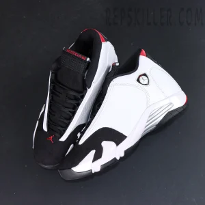 Air Jordan 14 top angle view highlighting sleek silhouette and performance design