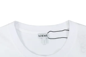 Loewe Gradient Anagram Faux Pocket Embroidered T-Shirt White Collar