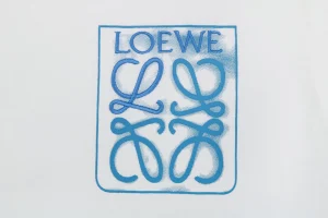 Loewe Gradient Anagram Faux Pocket Embroidered T-Shirt White Front Print