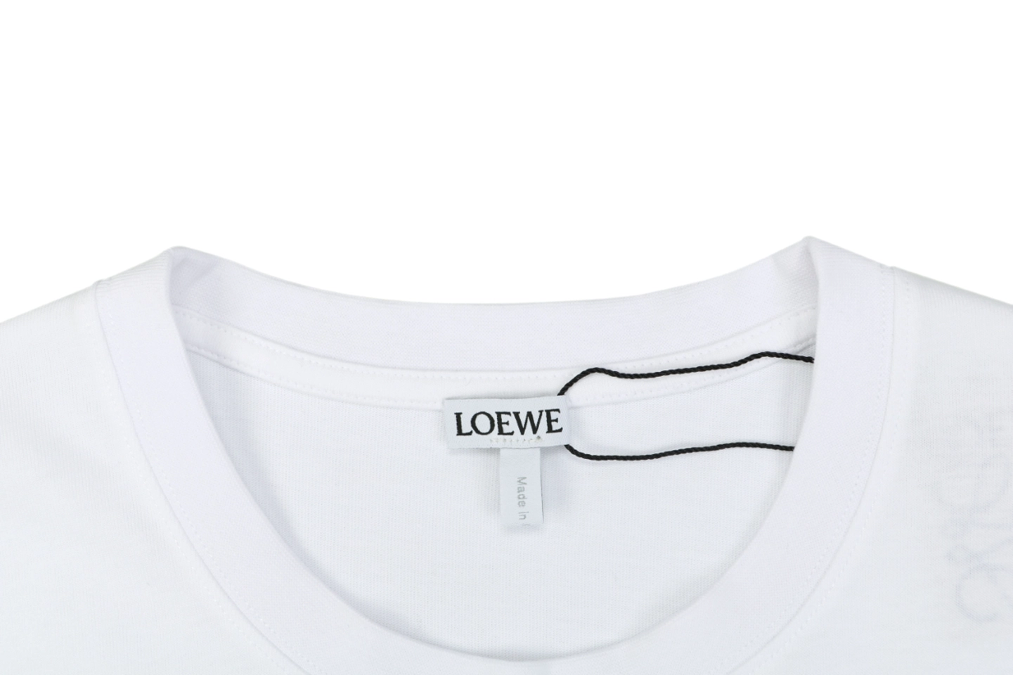 Loewe Tonal Anagram Pocket Embroidered T-Shirt White Collar