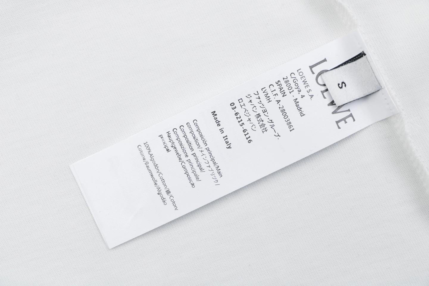 Loewe Tonal Anagram Pocket Embroidered T-Shirt White Wash label