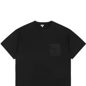 Loewe Tonal Anagram Pocket Embroidered T-Shirt Black