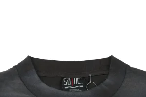 Saint Michael Skull Beetle Vintage Washed Distressed Print T-Shirt Collar