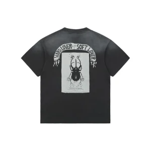 Saint Michael Skull Beetle Vintage Washed Distressed Print T-Shirt9.jpeg